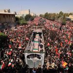 تشييع القائد علي خامنئي يمثل تشييع شهداء الاسلام  في وجه الظلم والصهيونيه
